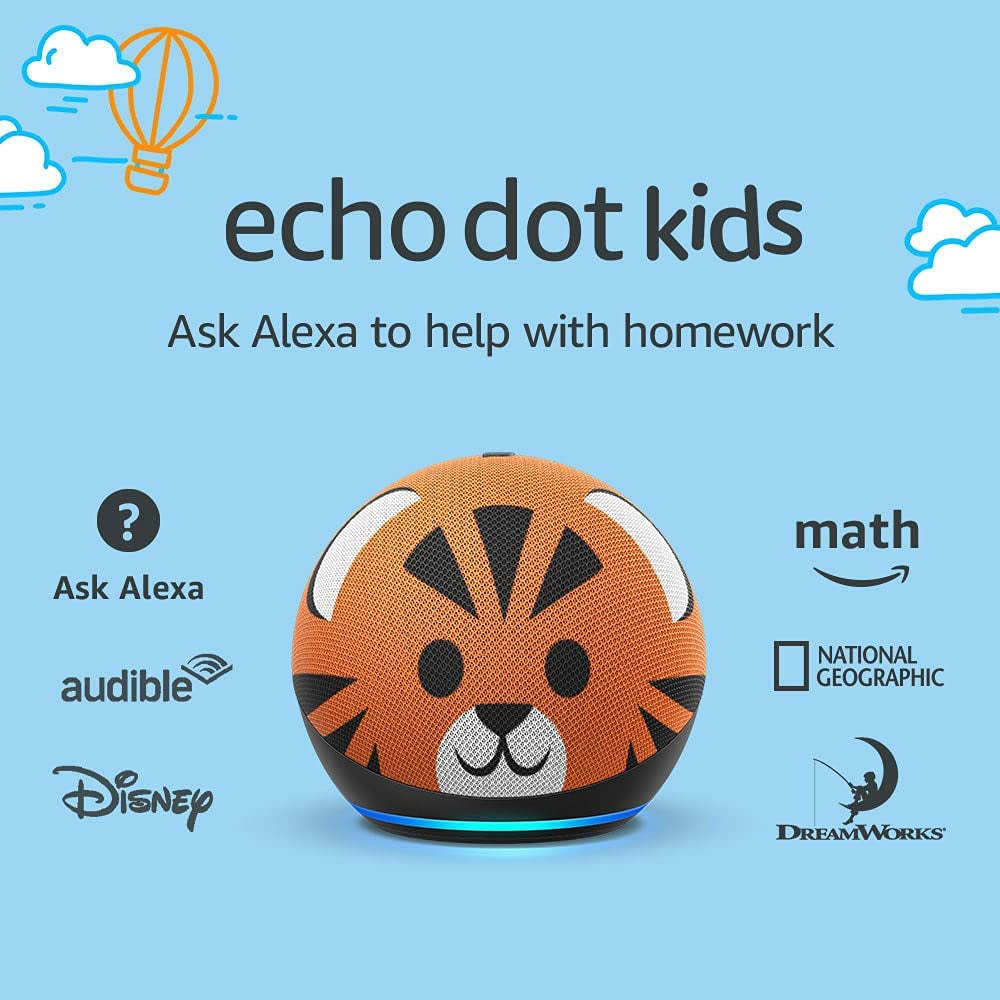 Echo Dot (4Th Gen) Kids | Designed for Kids, with Parental Controls | Tiger